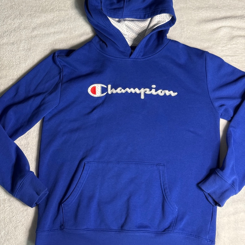 Champion Hoodie Youth XL‎ Blue Pullover Sweatshirt Kids Boys